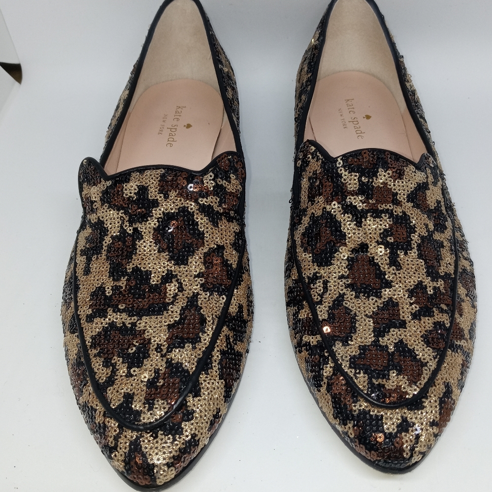 Rare  Kate Spade Caty Sequin Leopard Flats